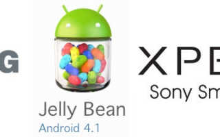 Android 4.1 Jelly Bean LG Sony