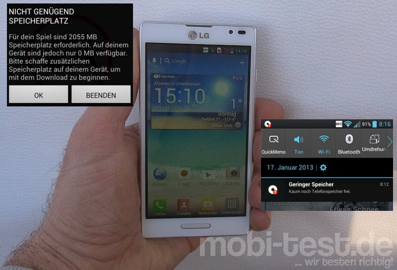 LG P760 Optimus L9 Hands-On Speicher