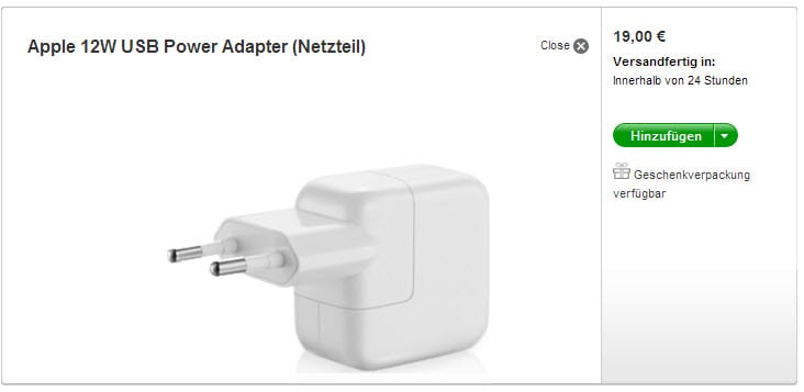 Apple 12W original Netzteil