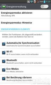 LG Optimus G Energiesparen