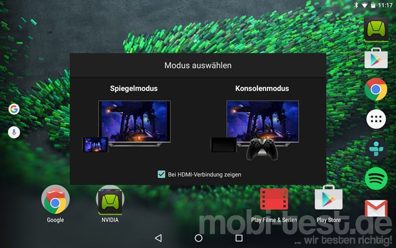 Nvidia Shield Tablet K1 Verbindung