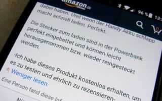 Amazon Rezension gekauft Banner