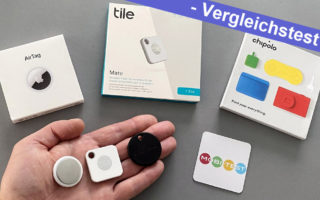 Apple AirTag Tile Mate Chipolo One Spot GPS Tracker Schlüsselfinder Vergleich Test Kaufen Amazon Vergleich Android iPhone iOS App Wo ist_Banner