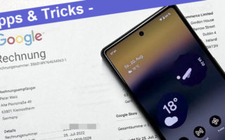 Google Store Pixel Rechnung Invoice Garantie heruterladen bestellen anfordern Banner