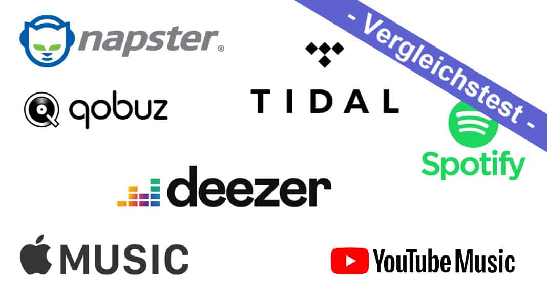 Napster Spotify Amazon Music Youtube Music Apple Music Tidal Qobuz veergleich Preise Daten Banner