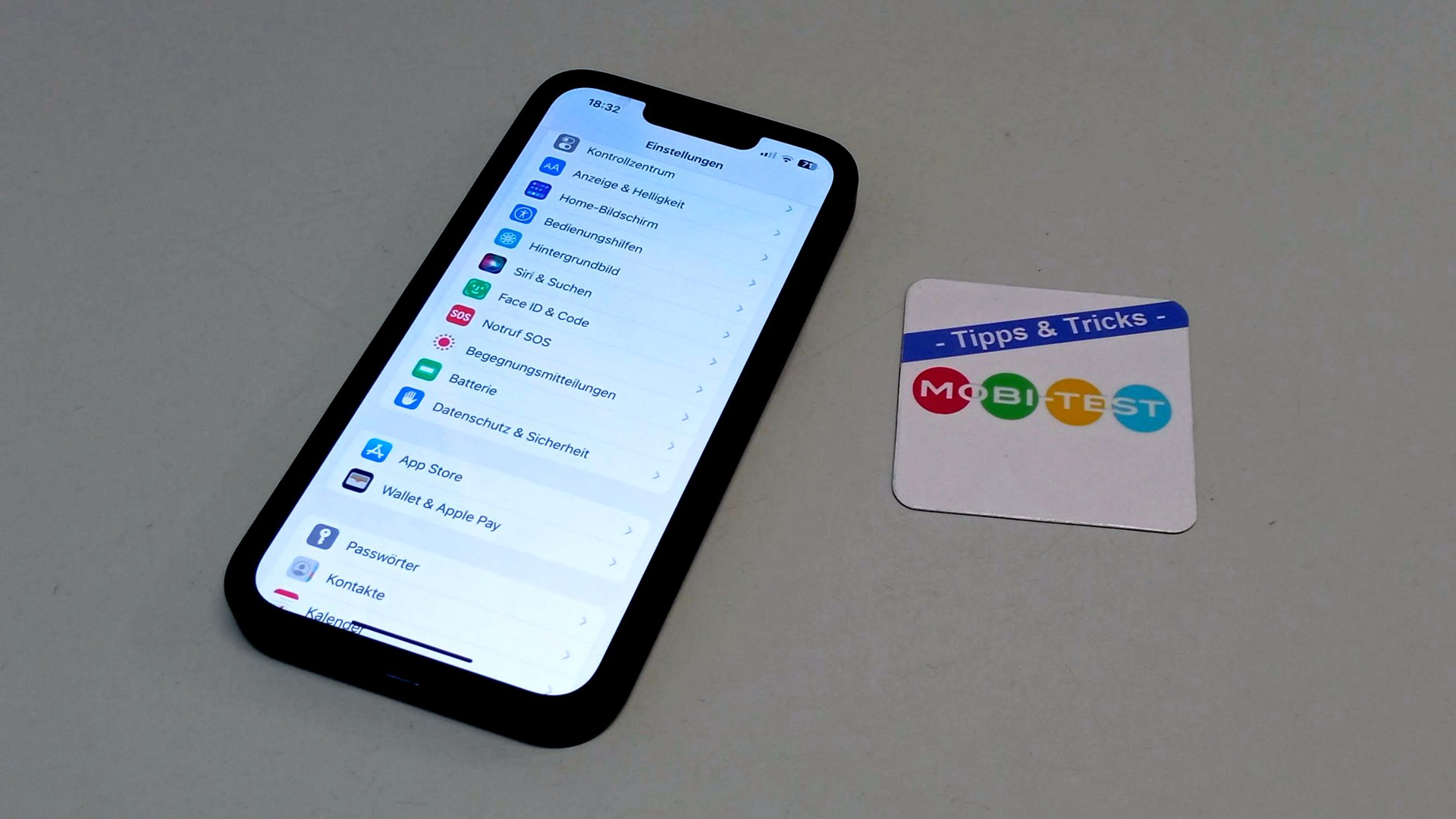 iPhone Menü Einstellung Face ID Code fehlt Banner